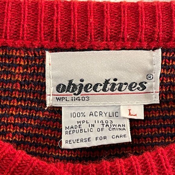Vintage Objectives Blue Red Plaid Clueless Sweater Cardigan Size L - Picture 4 of 8